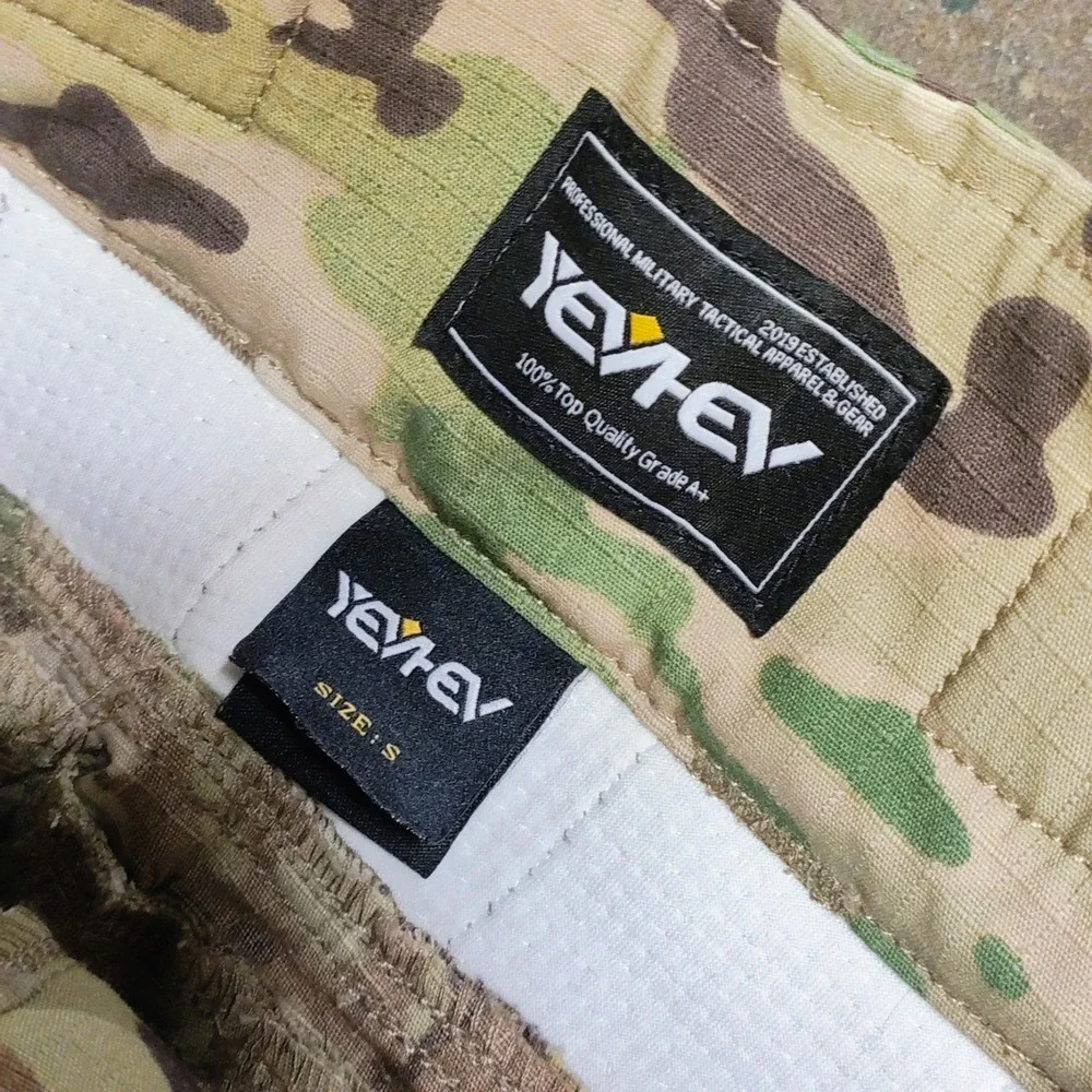 Yevhev Tactical Gear Camo Pants Size Small Mens Cargo Ripstop Adjustable Waist